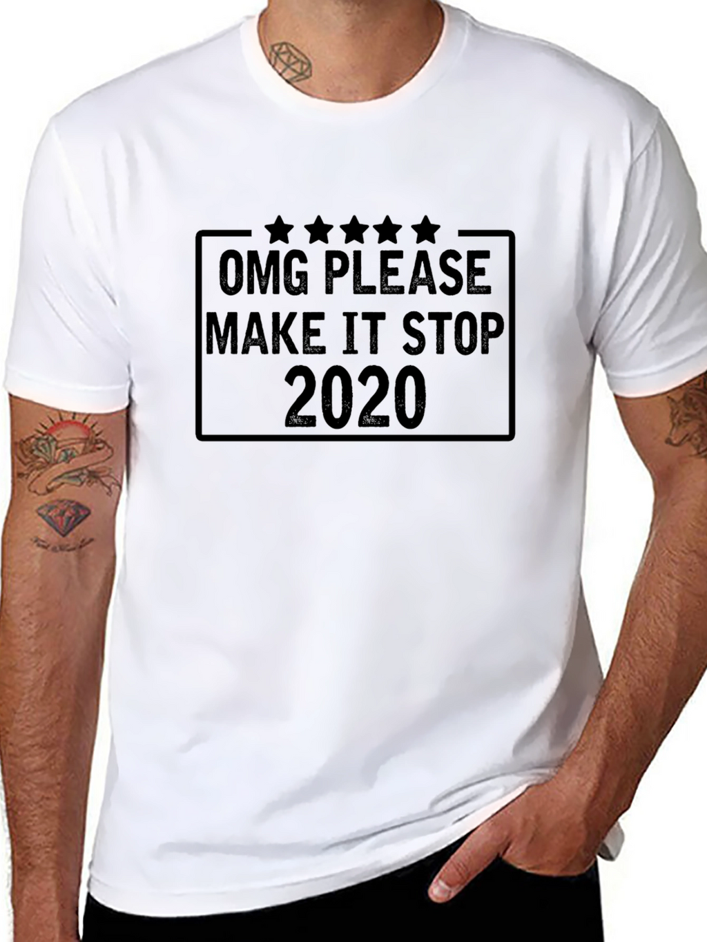 OMG Please Make It Stop 2020 Black T-Shirt