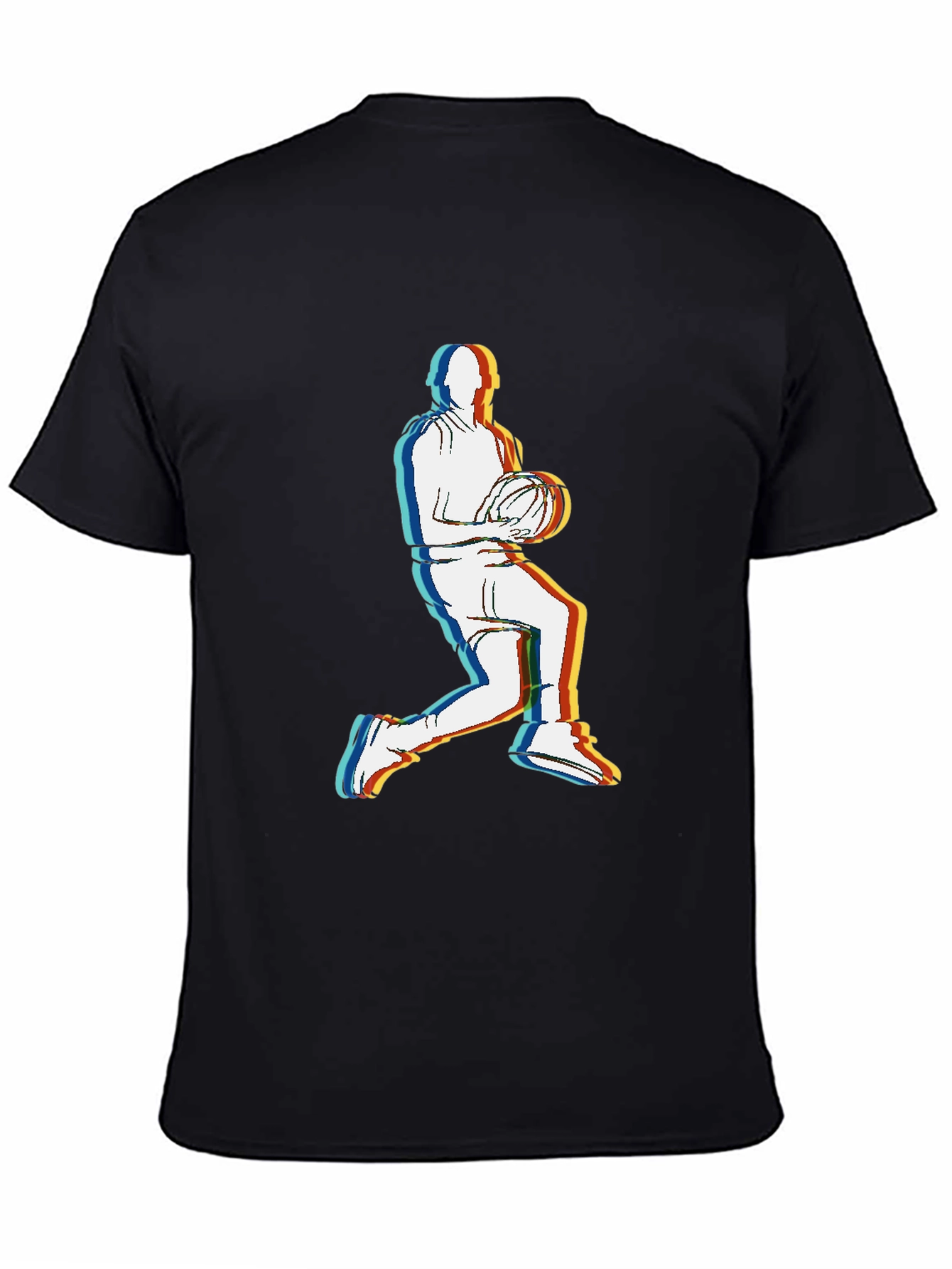 Retro Basketball Player Graphic Tee - Black