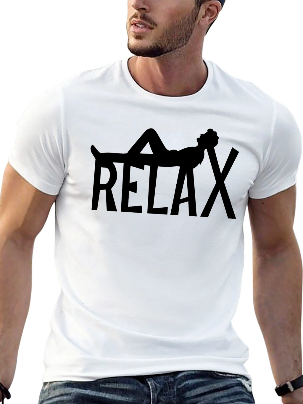 Relax Graphic Tee - Black Casual Shirt