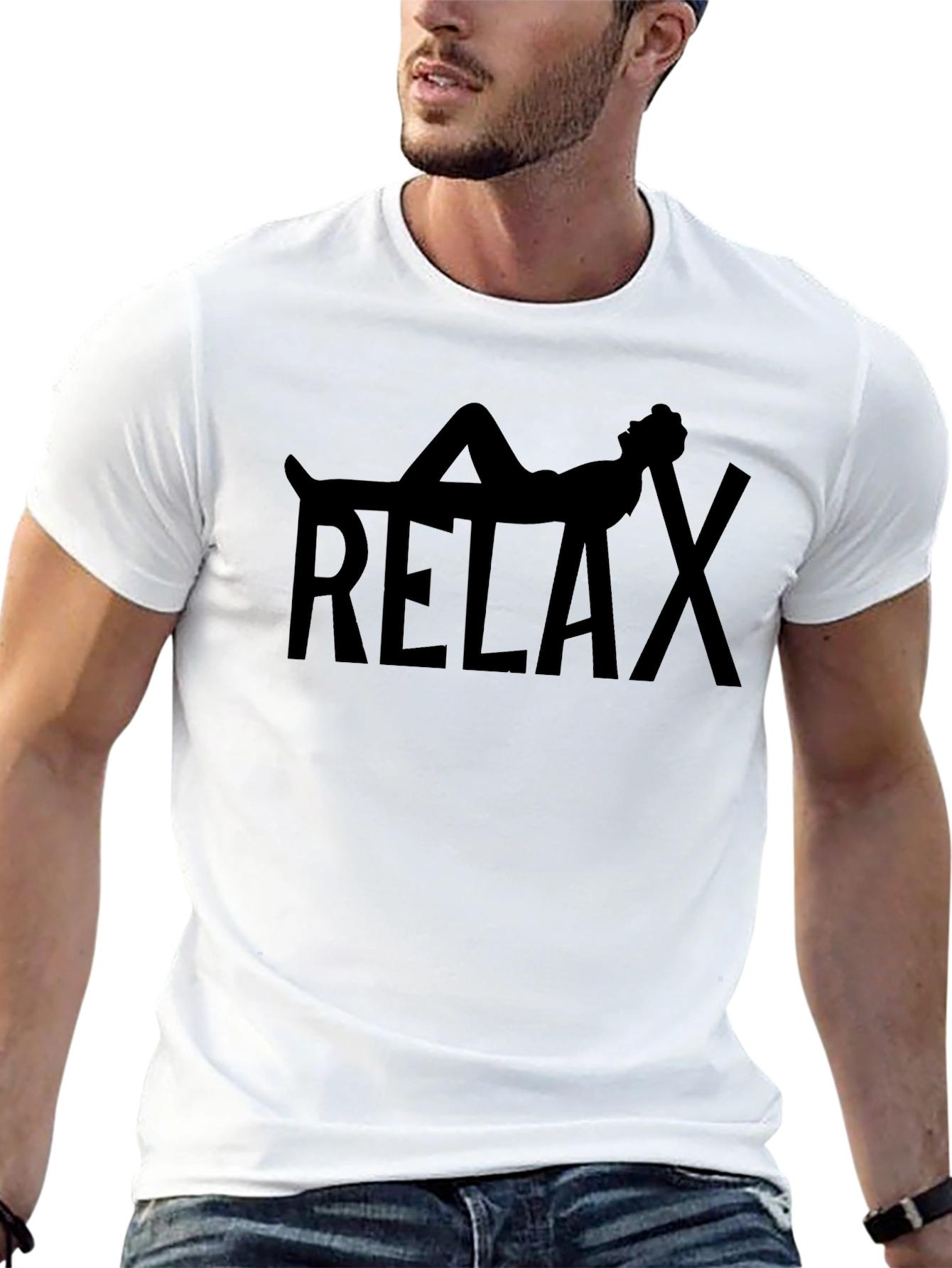 Relax Graphic Tee - Black Casual Shirt