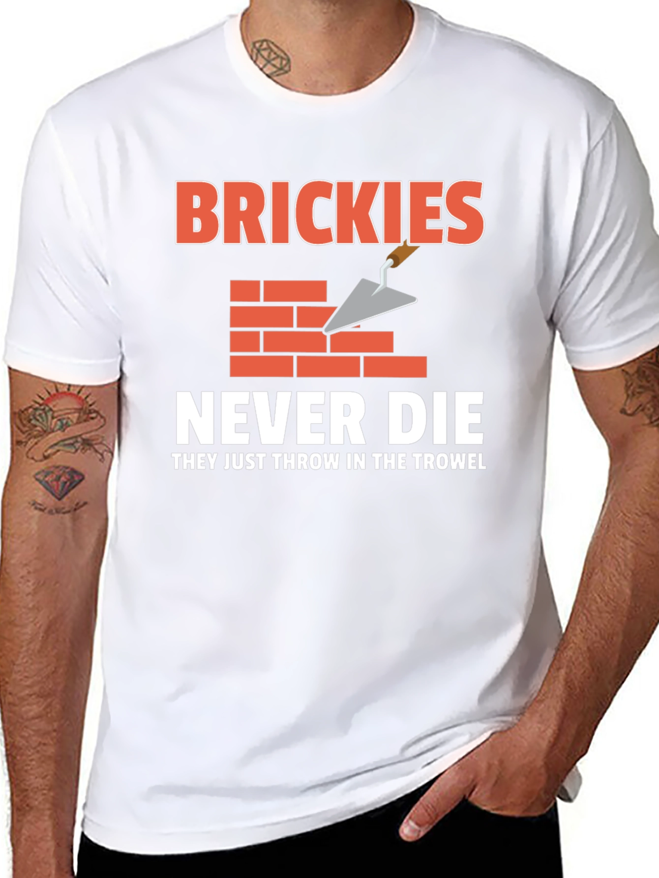 Brickies Never Die T-Shirt - Construction Worker Tee