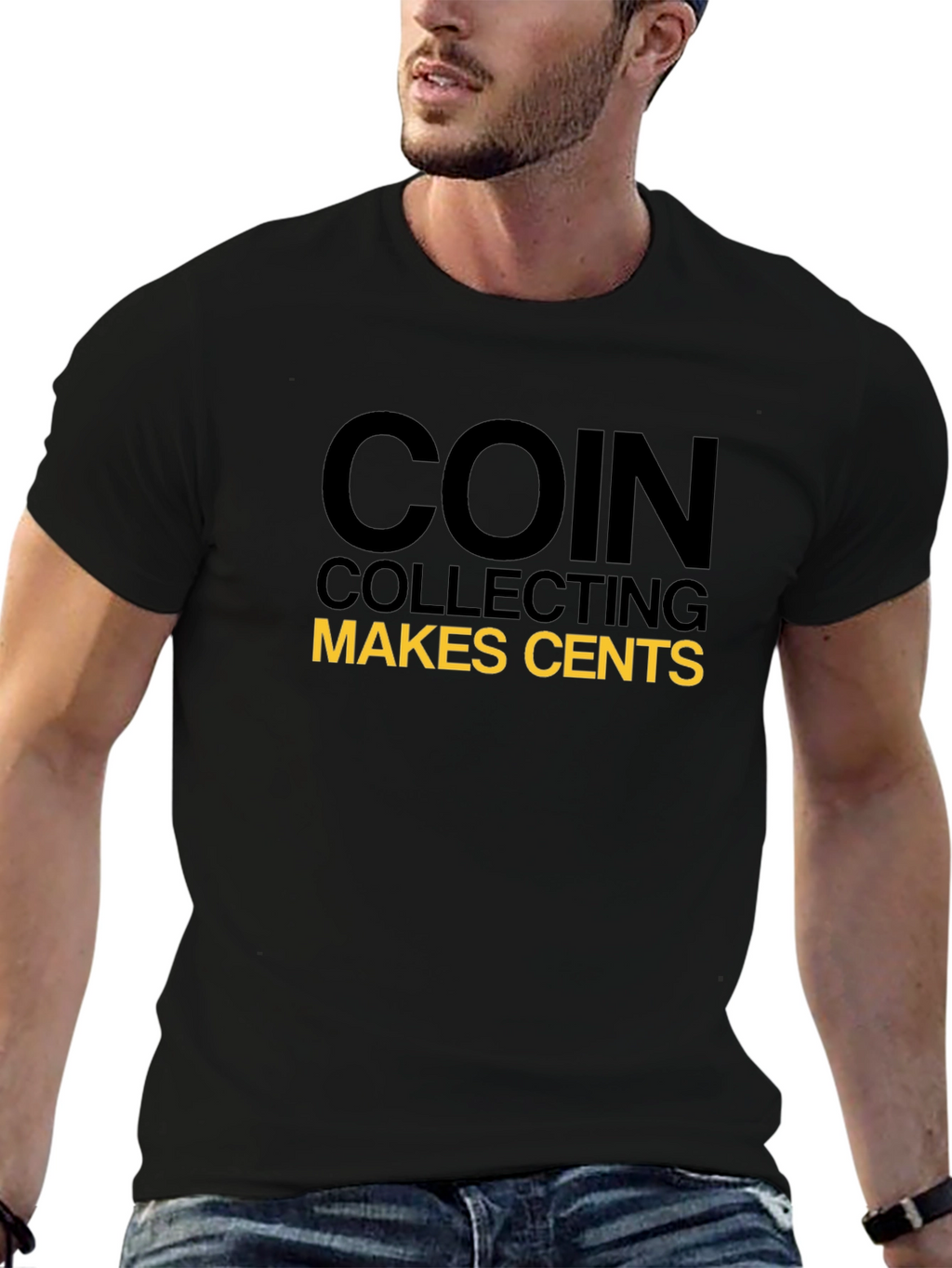 Coin Collecting Makes Cents Black T-Shirt