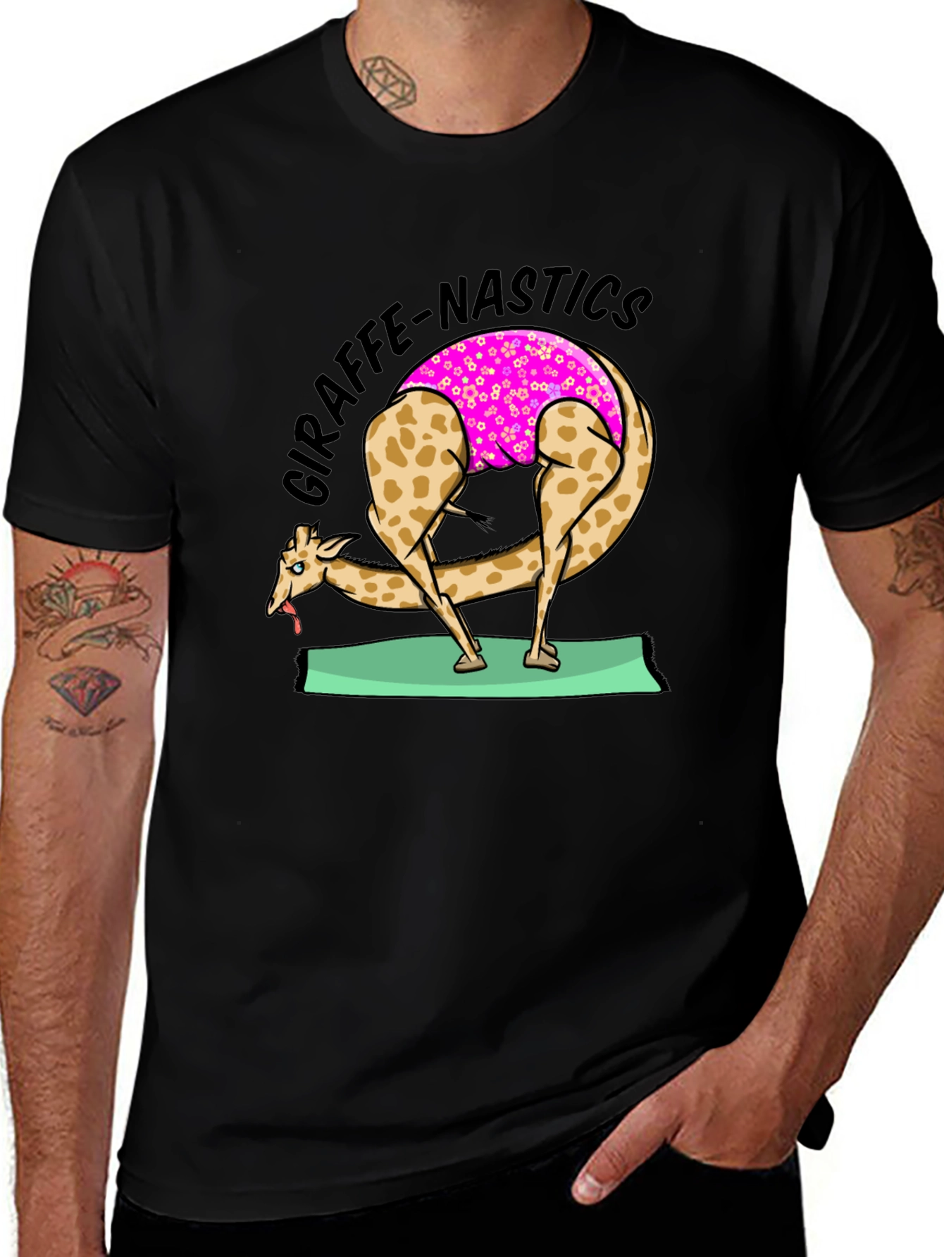 Funny Giraffe Yoga T-Shirt