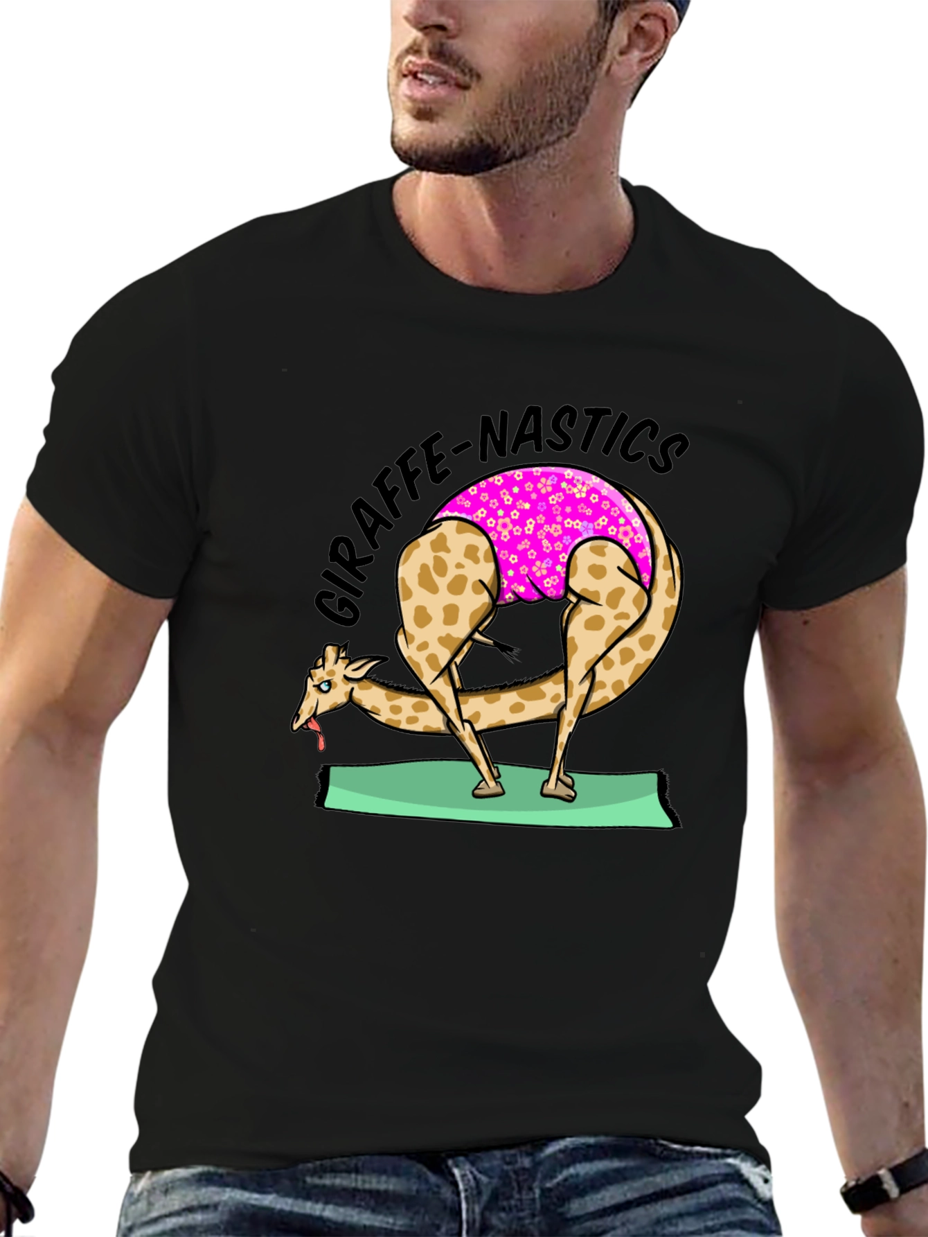 Funny Giraffe Yoga T-Shirt