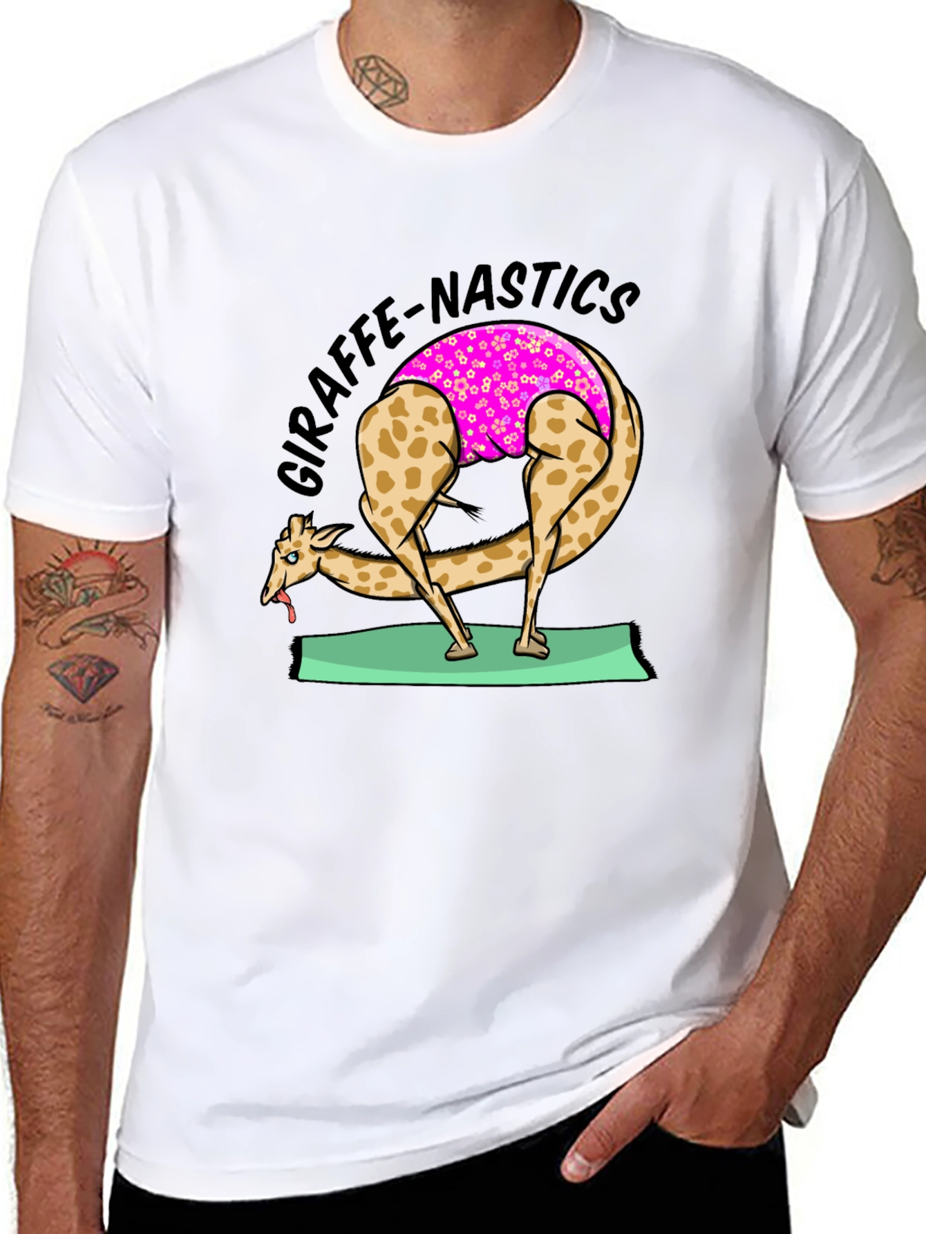 Funny Giraffe Yoga T-Shirt