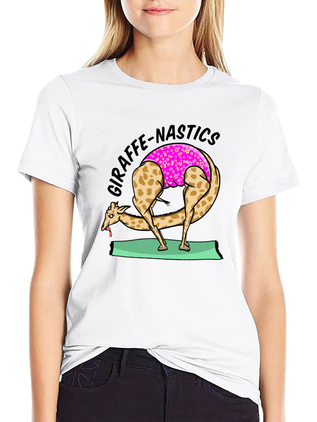 Funny Giraffe Yoga T-Shirt