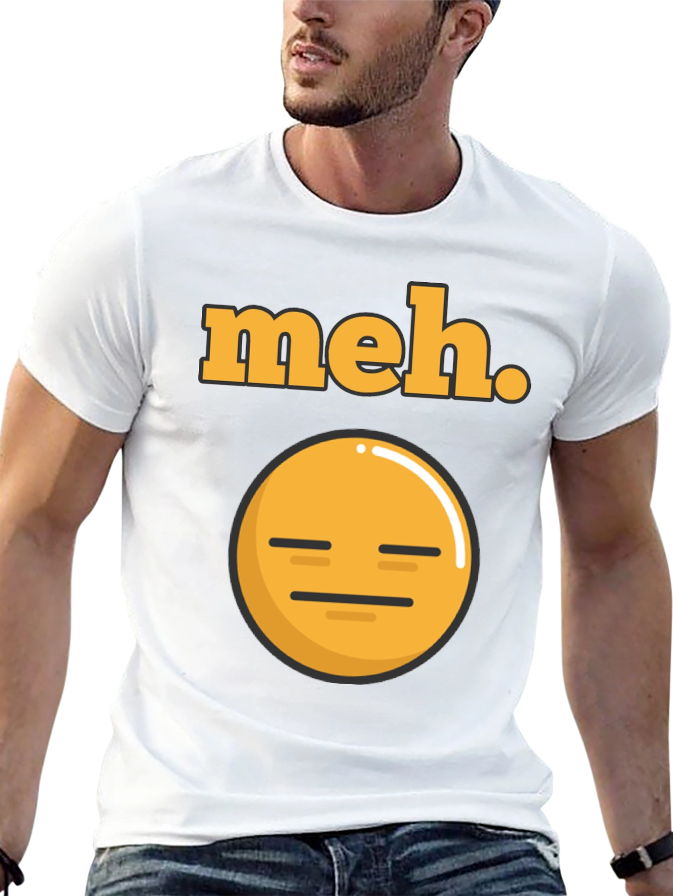 Meh Emoji T-Shirt - Express Your Indifference!