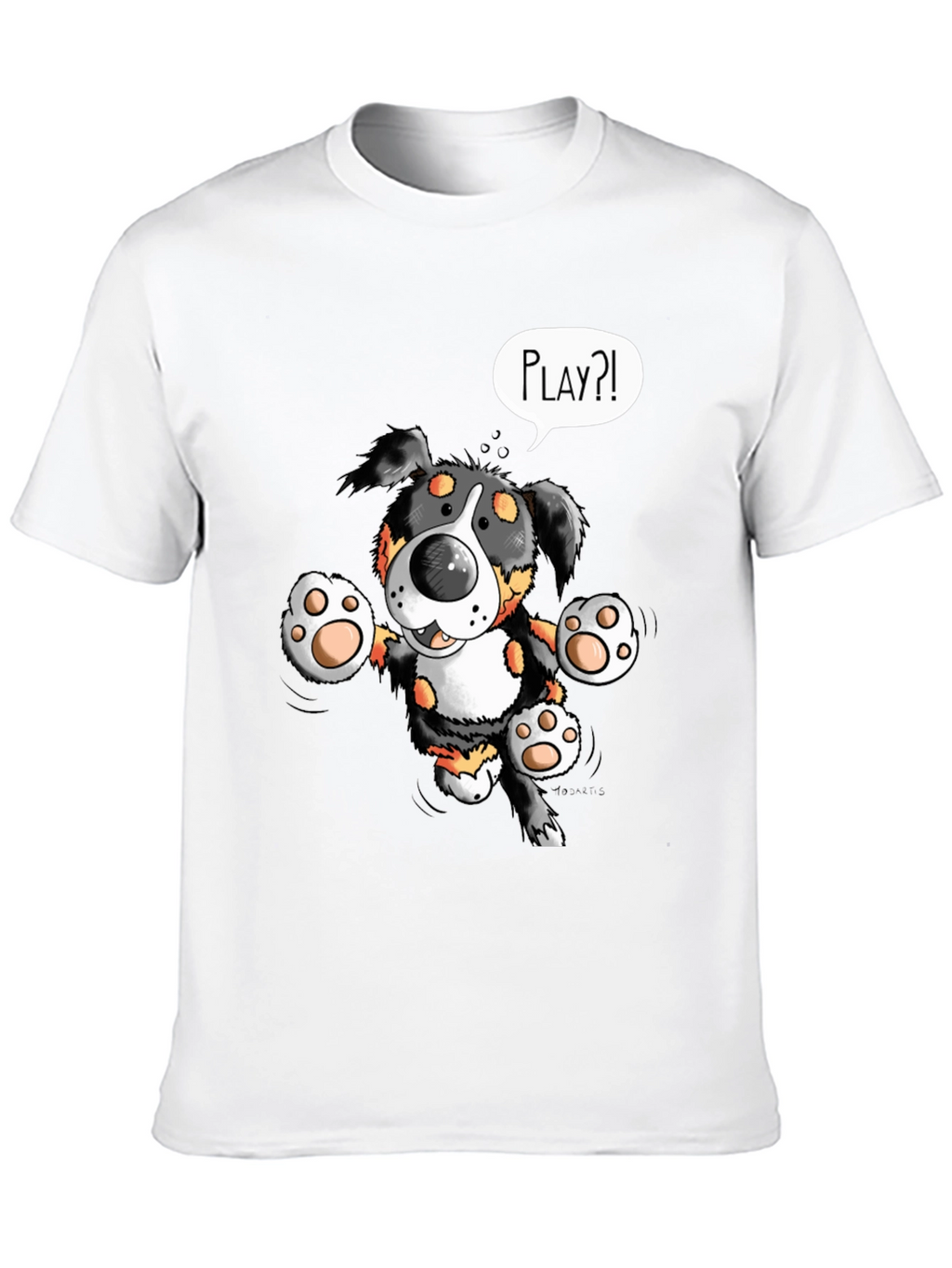 Playful Puppy Cartoon Print T-Shirt