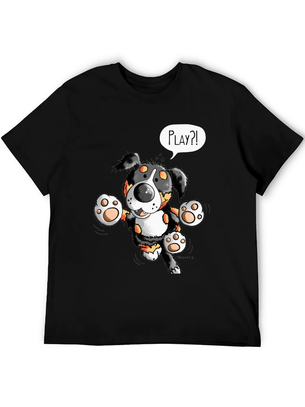 Playful Puppy Cartoon Print T-Shirt