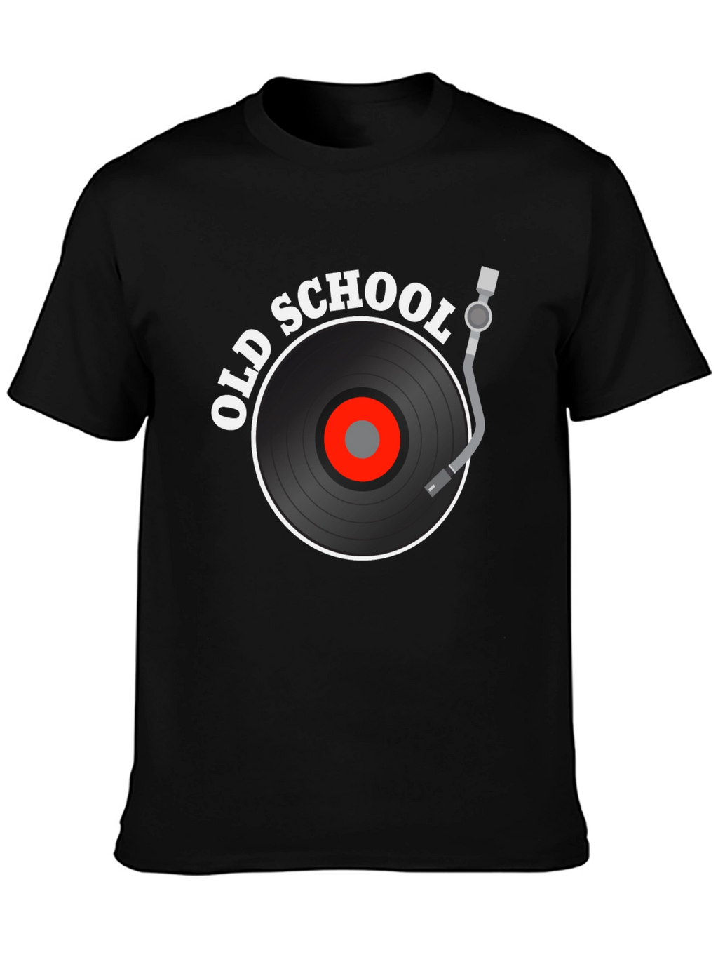 Old School Vinyl Record Black T-Shirt