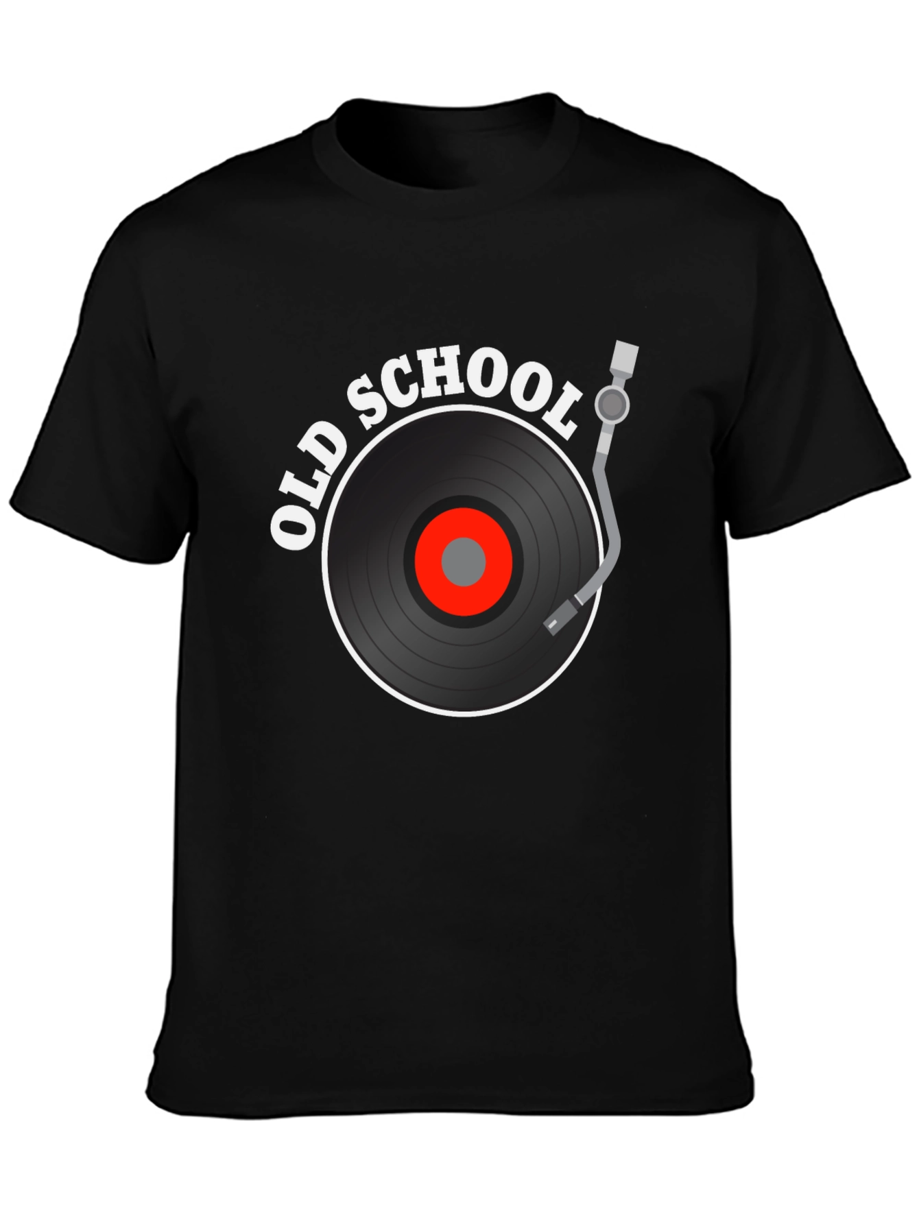 Old School Vinyl Record Black T-Shirt