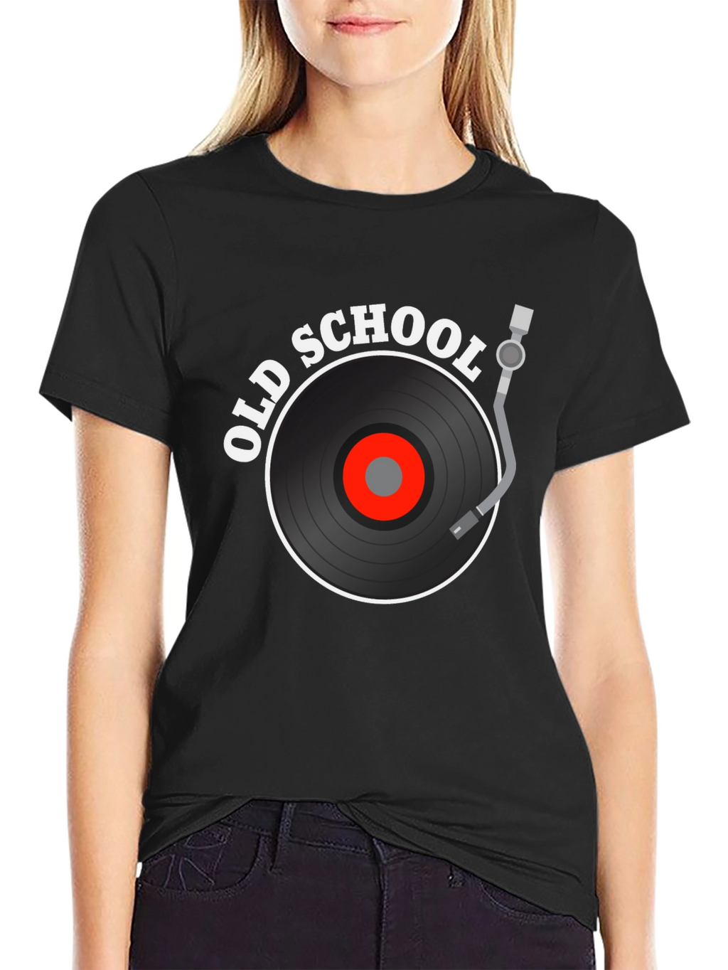 Old School Vinyl Record Black T-Shirt