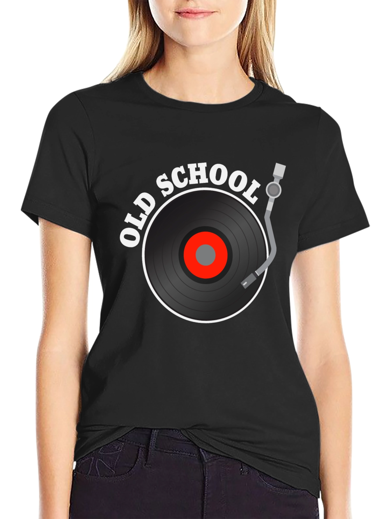 Old School Vinyl Record Black T-Shirt