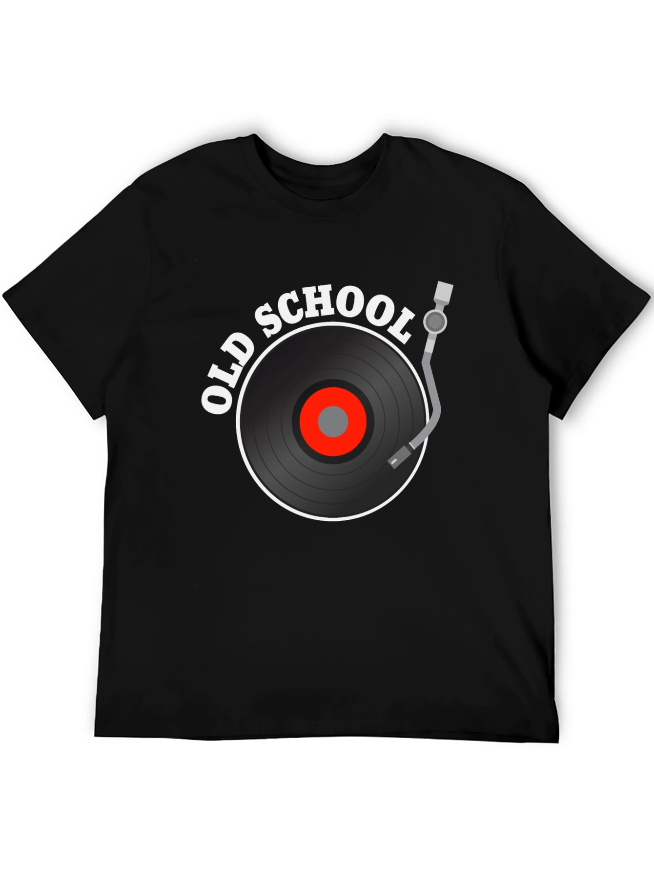 Old School Vinyl Record Black T-Shirt