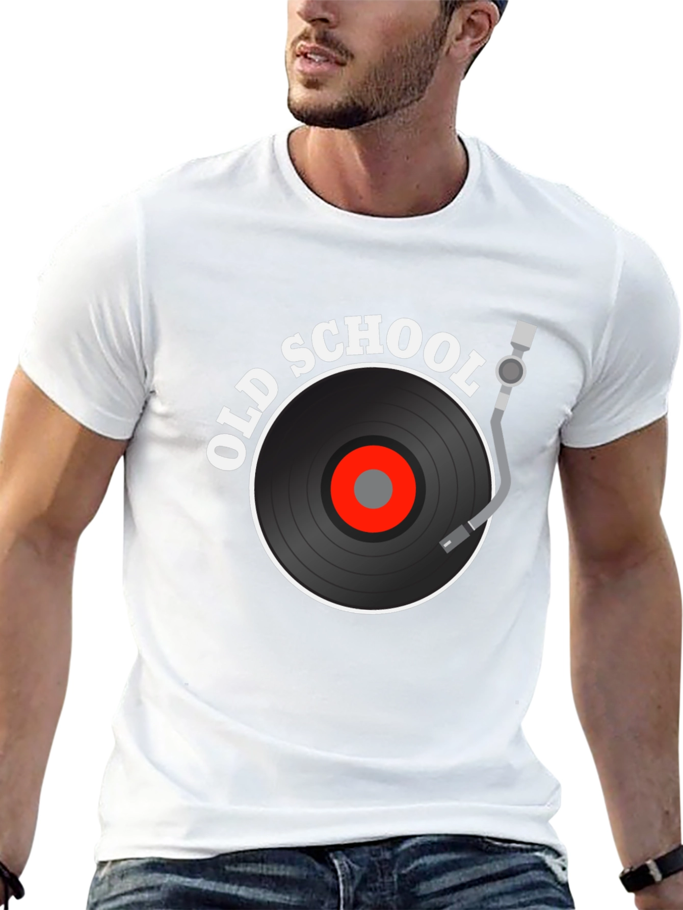 Old School Vinyl Record Black T-Shirt
