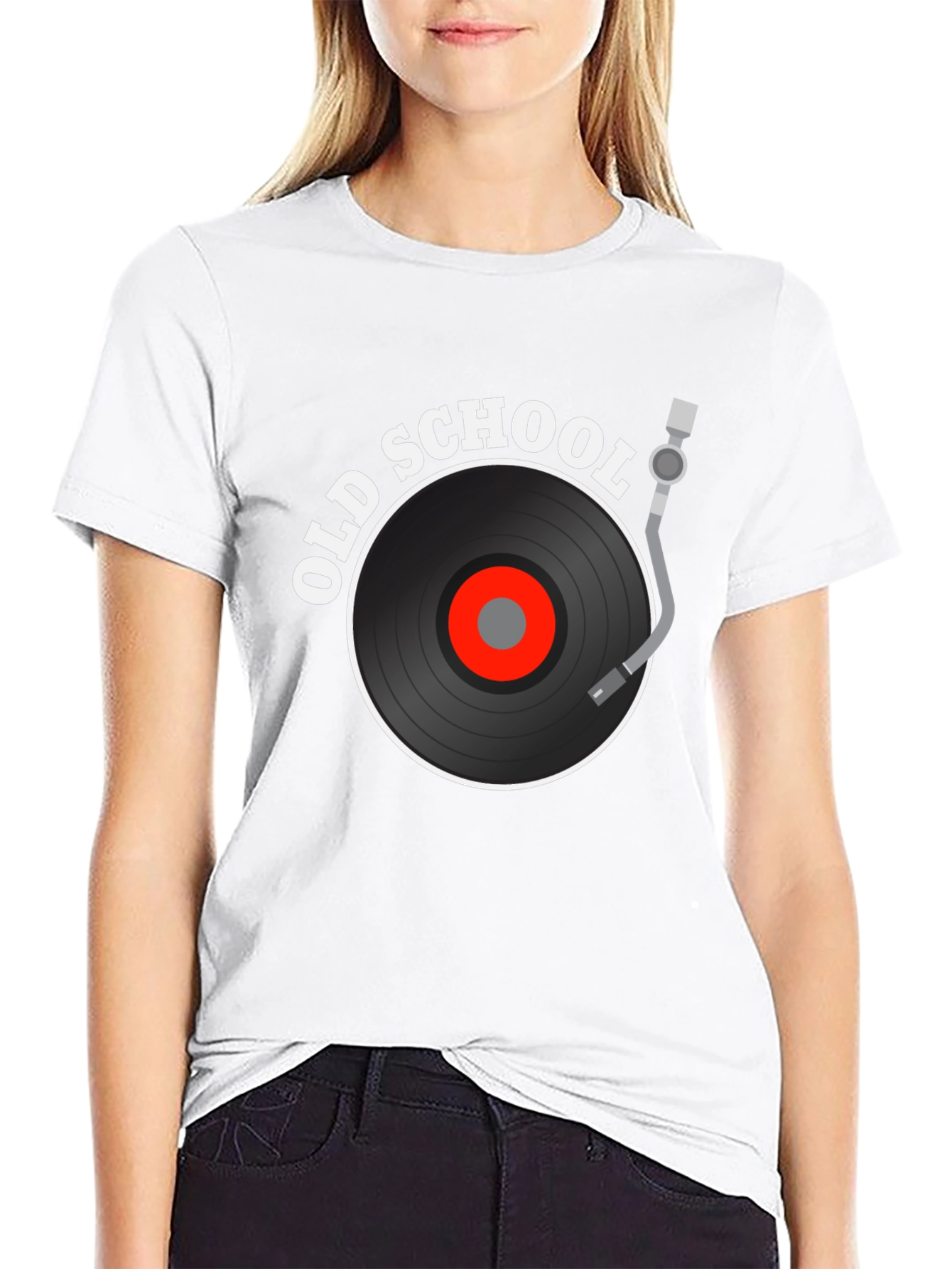 Old School Vinyl Record Black T-Shirt