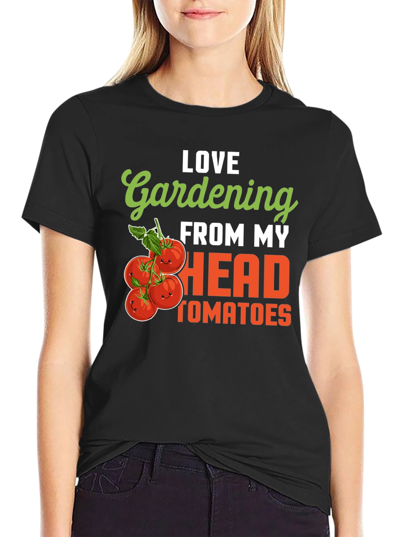 Gardening Tomato Humor T-Shirt - Love Gardening From My Head Tomatoes