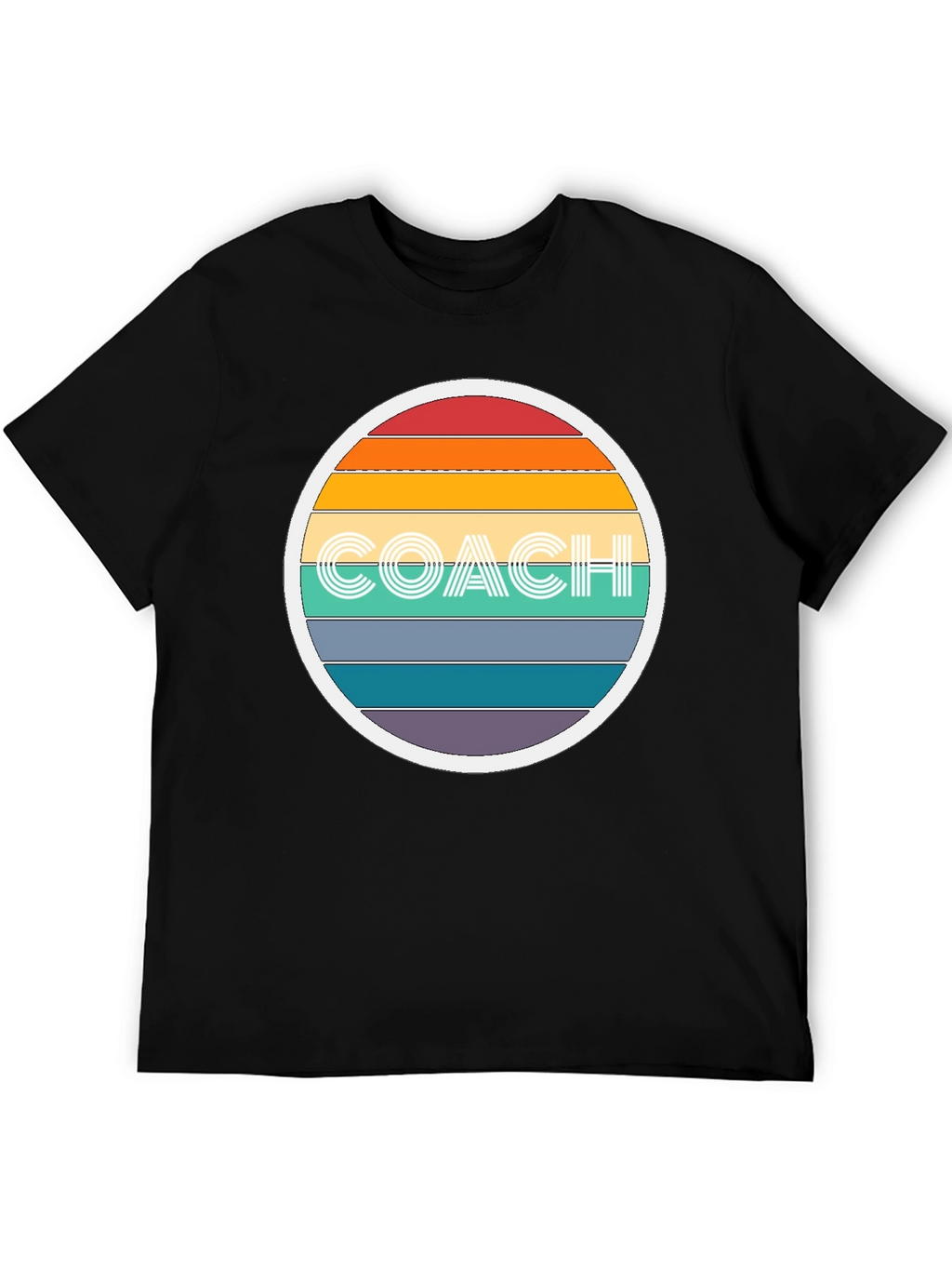 Retro Coach T-Shirt - Rainbow Design
