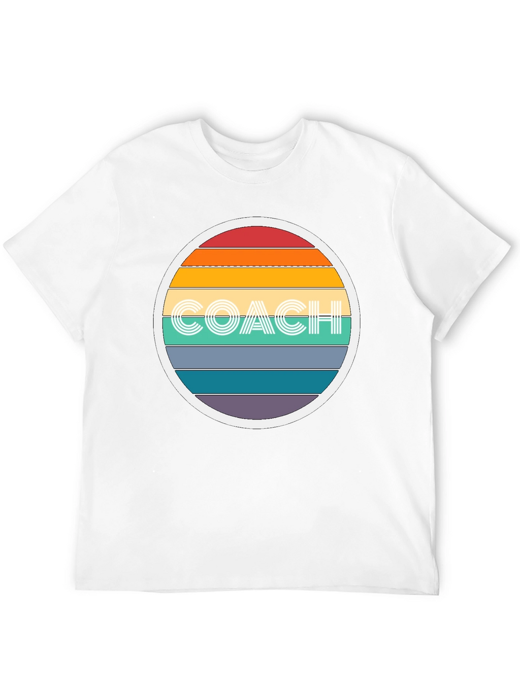 Retro Coach T-Shirt - Rainbow Design