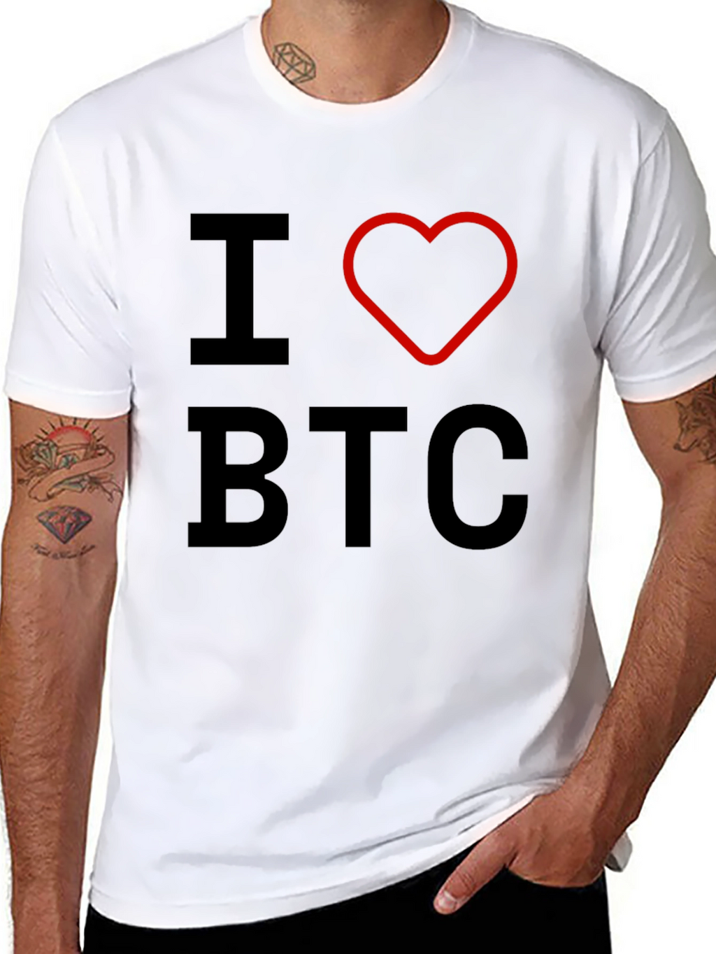 I Heart BTC Bitcoin Crypto T-Shirt