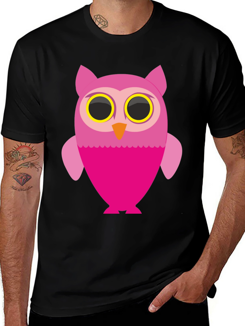 Owl Graphic Black T-Shirt