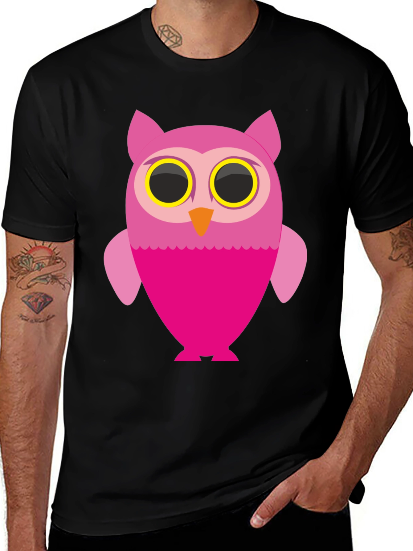 Owl Graphic Black T-Shirt
