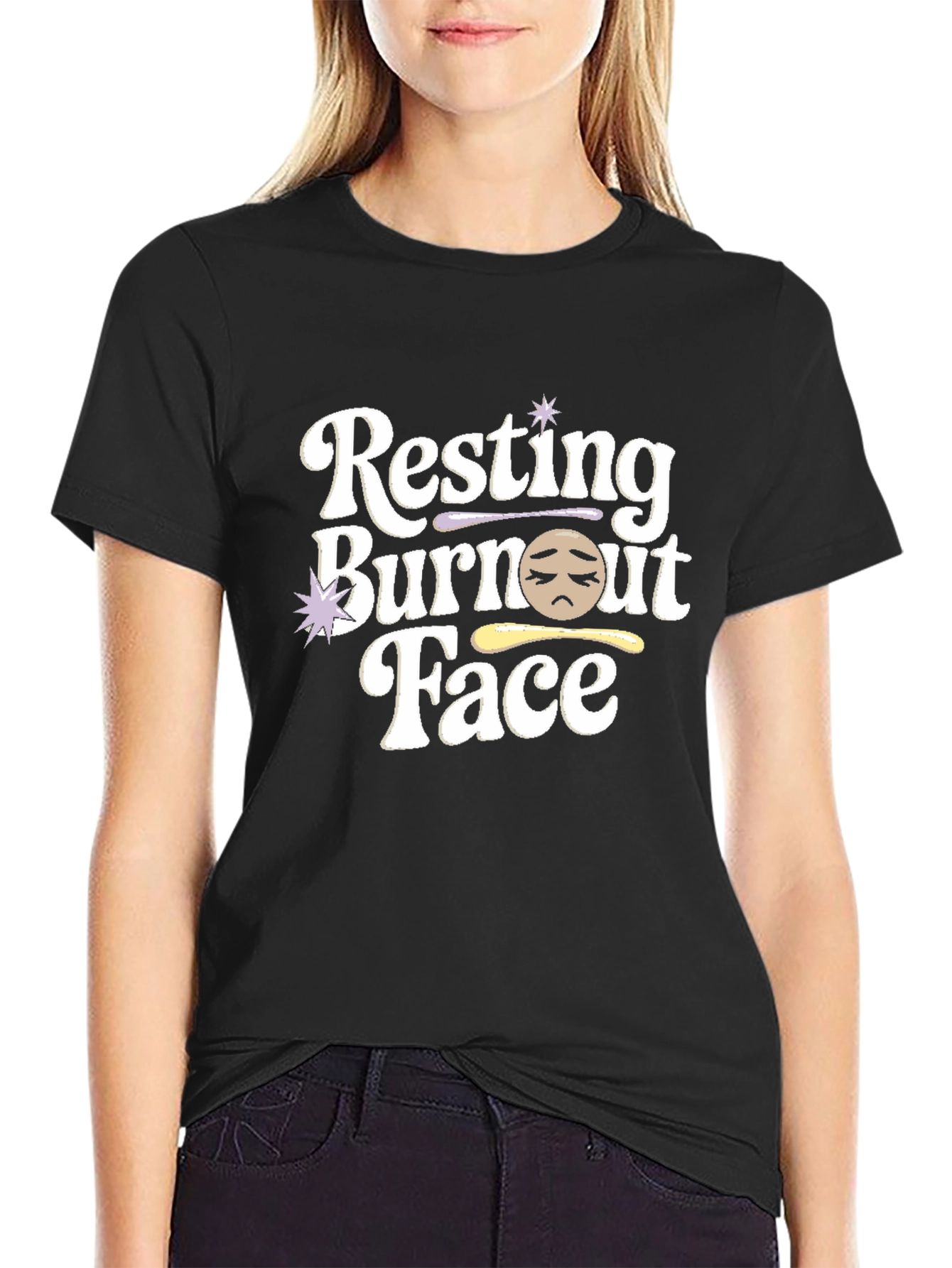 Resting Burnout Face Graphic Tee - Unisex