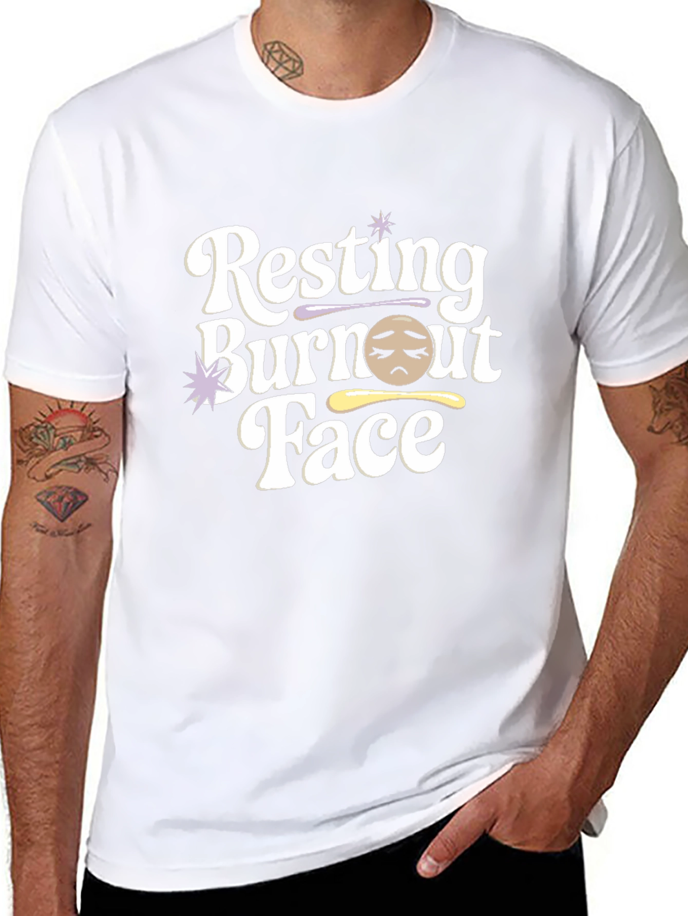 Resting Burnout Face Graphic Tee - Unisex