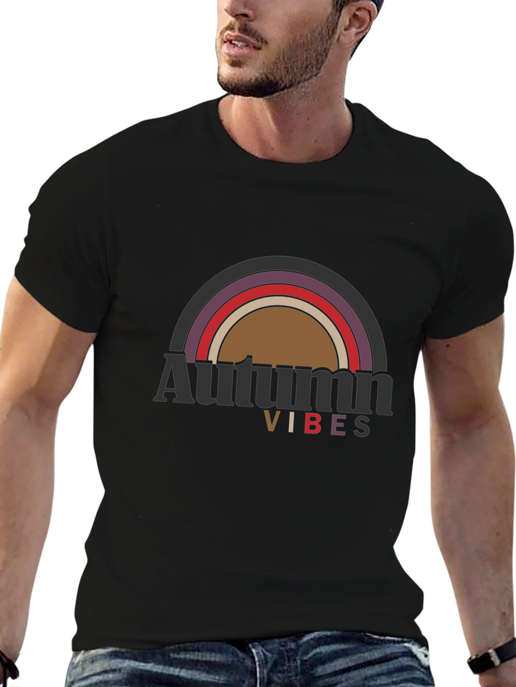 Autumn Vibes Graphic T-Shirt - Black