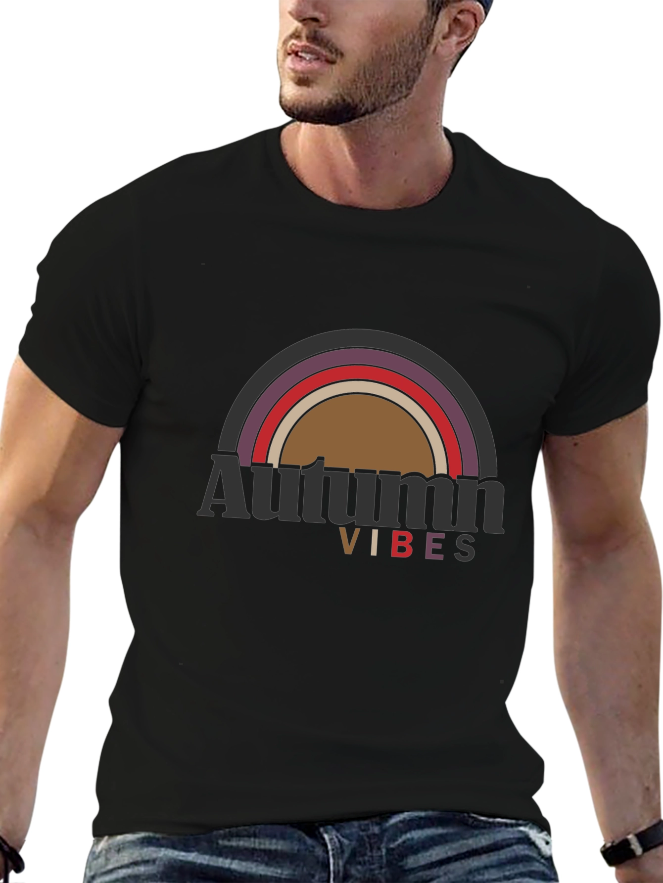 Autumn Vibes Graphic T-Shirt - Black