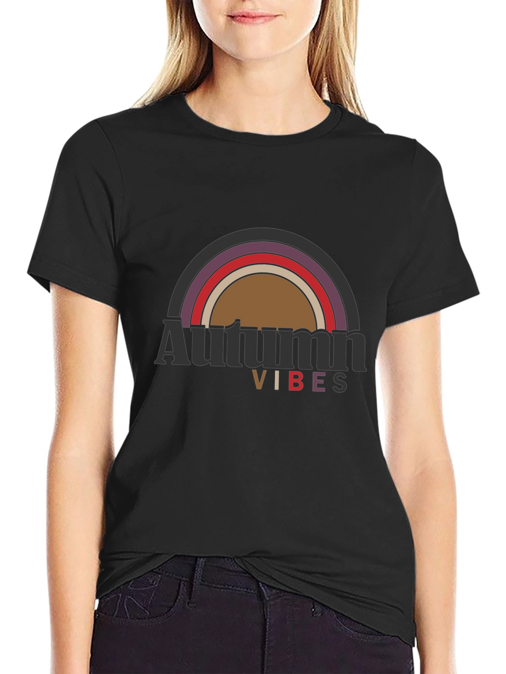 Autumn Vibes Graphic T-Shirt - Black