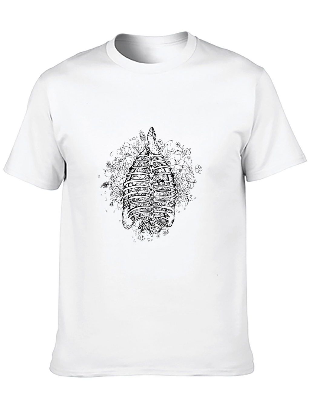 Black Ribcage Graphic Tee - Mens Unique Design