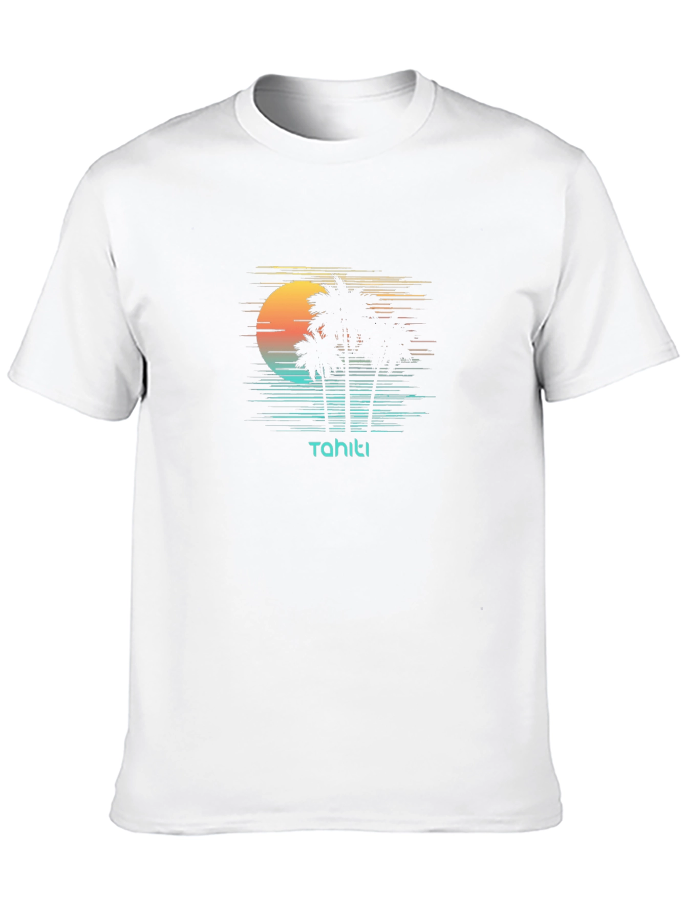 Tahiti Palm Tree Sunset Graphic T-Shirt