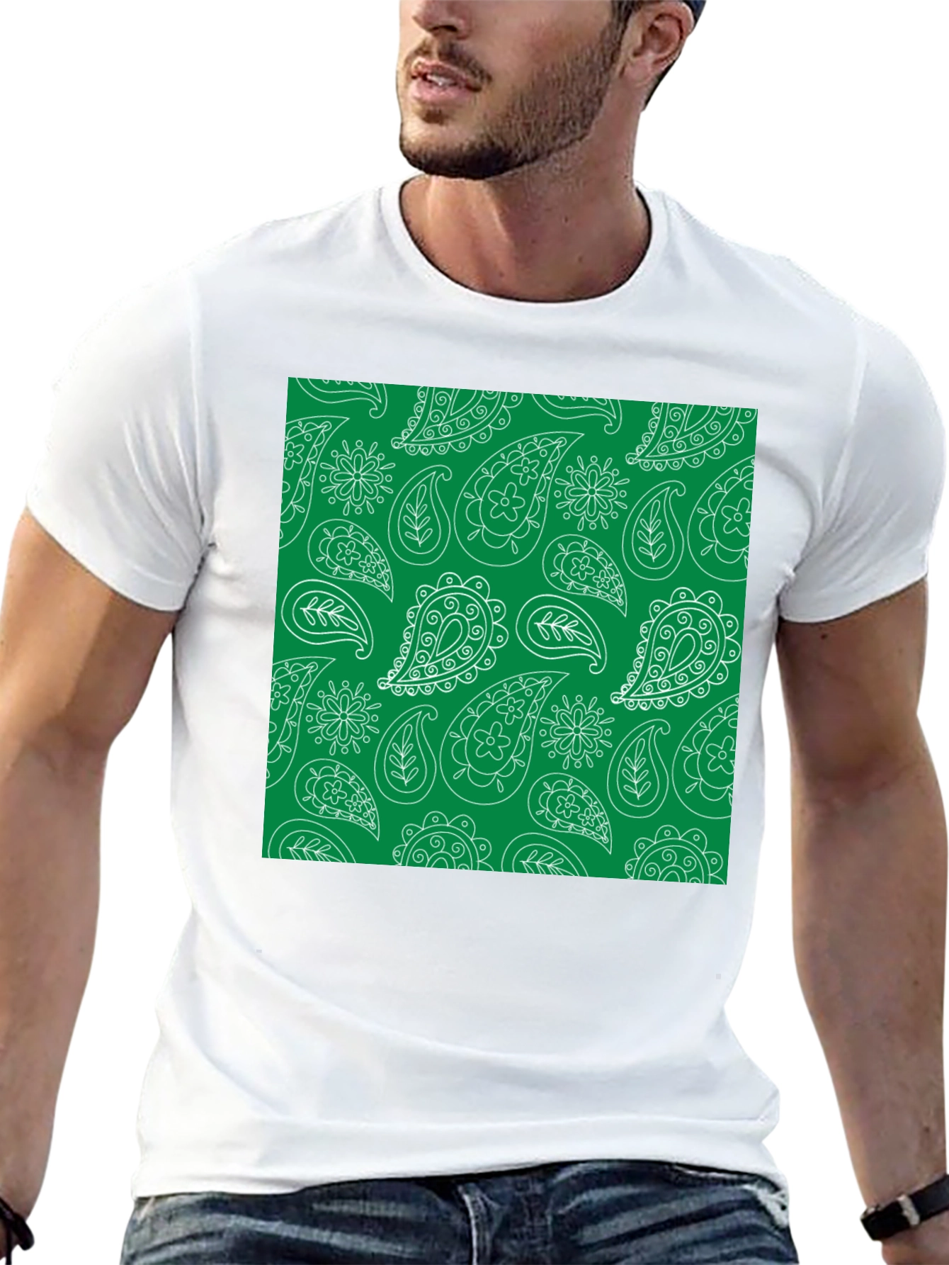 Paisley Print Tee - Black