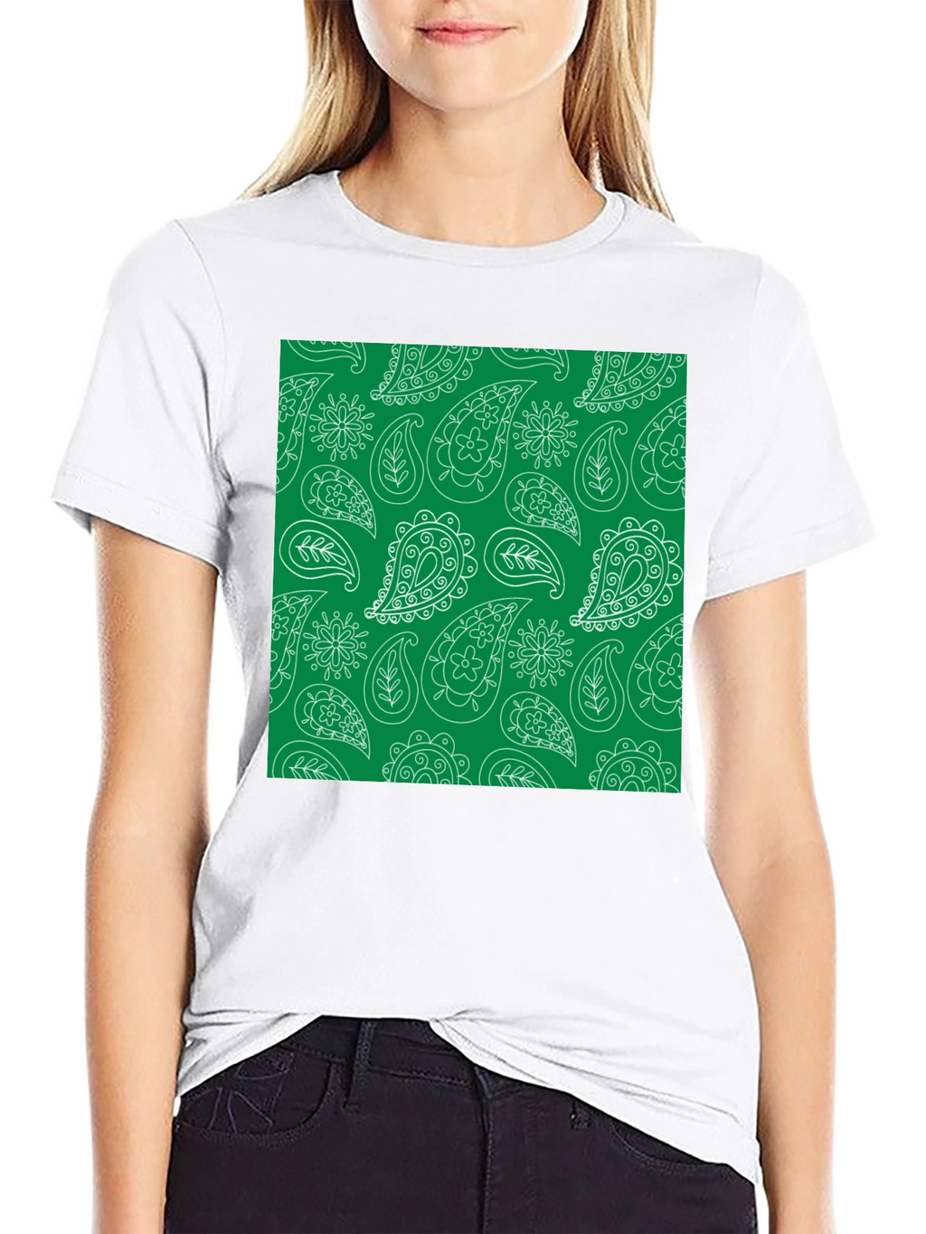 Paisley Print Tee - Black