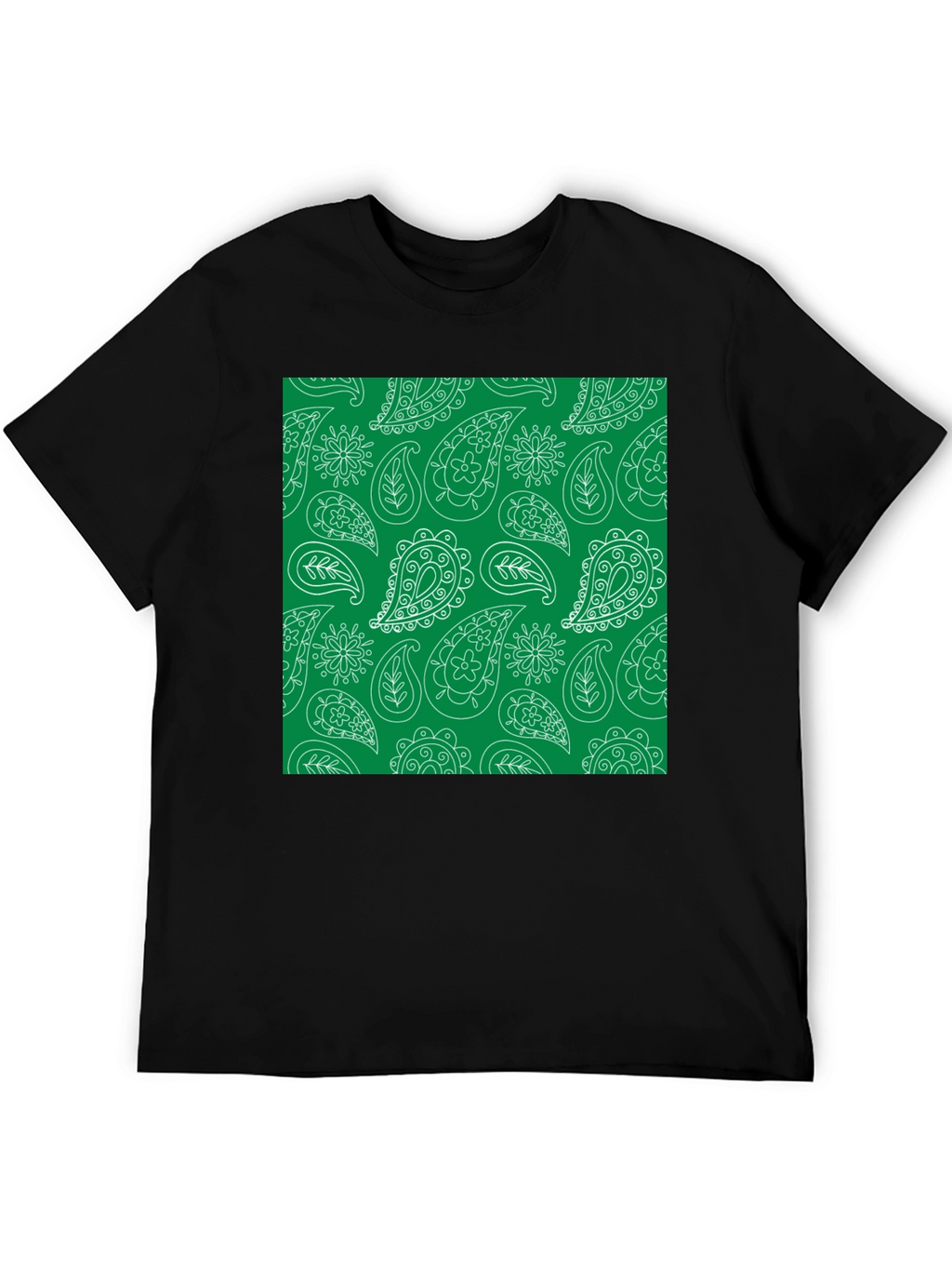 Paisley Print Tee - Black