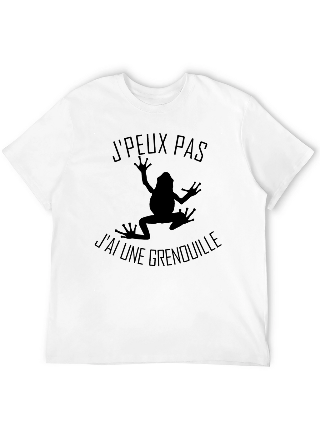 Mens Black T-Shirt - Frog Graphic French Text