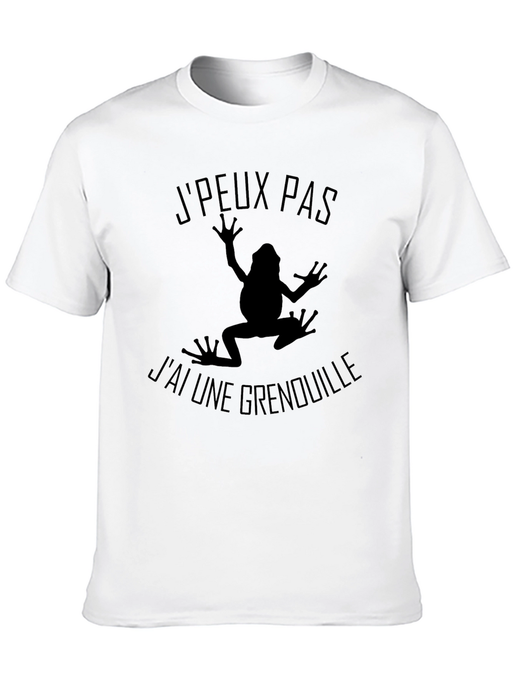 Mens Black T-Shirt - Frog Graphic French Text