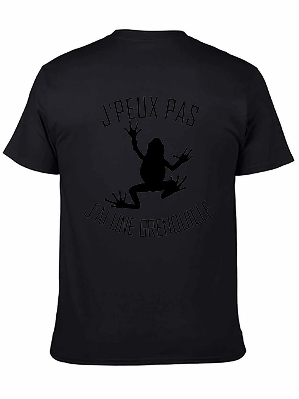 Mens Black T-Shirt - Frog Graphic French Text