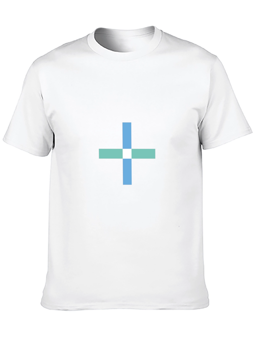 Black T-Shirt with Geometric Cross Design