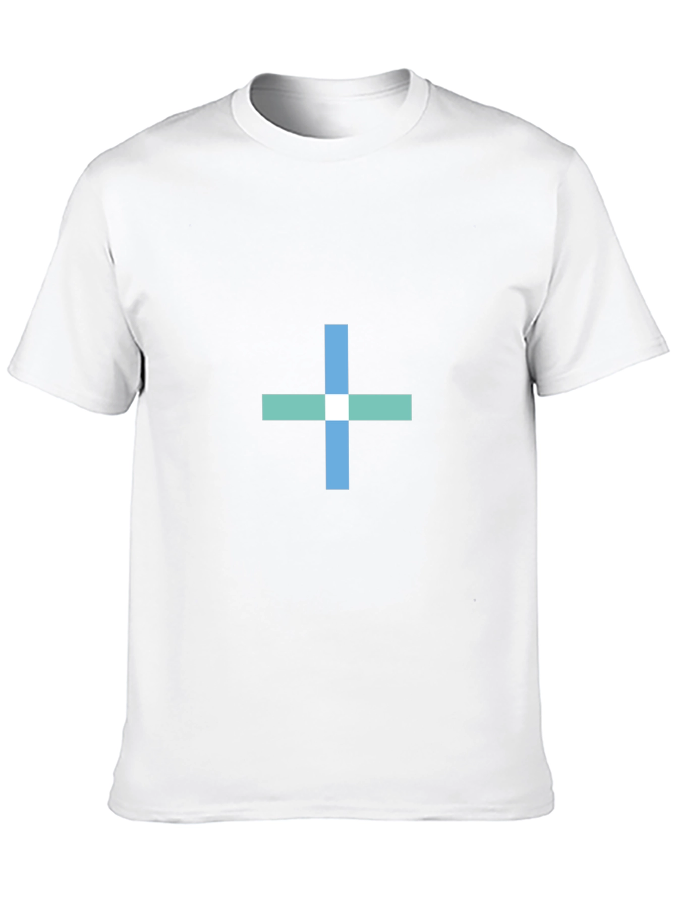 Black T-Shirt with Geometric Cross Design