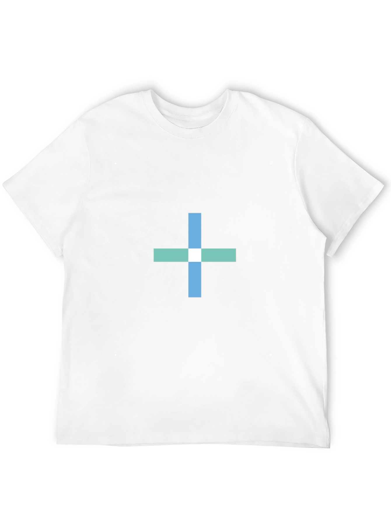 Black T-Shirt with Geometric Cross Design