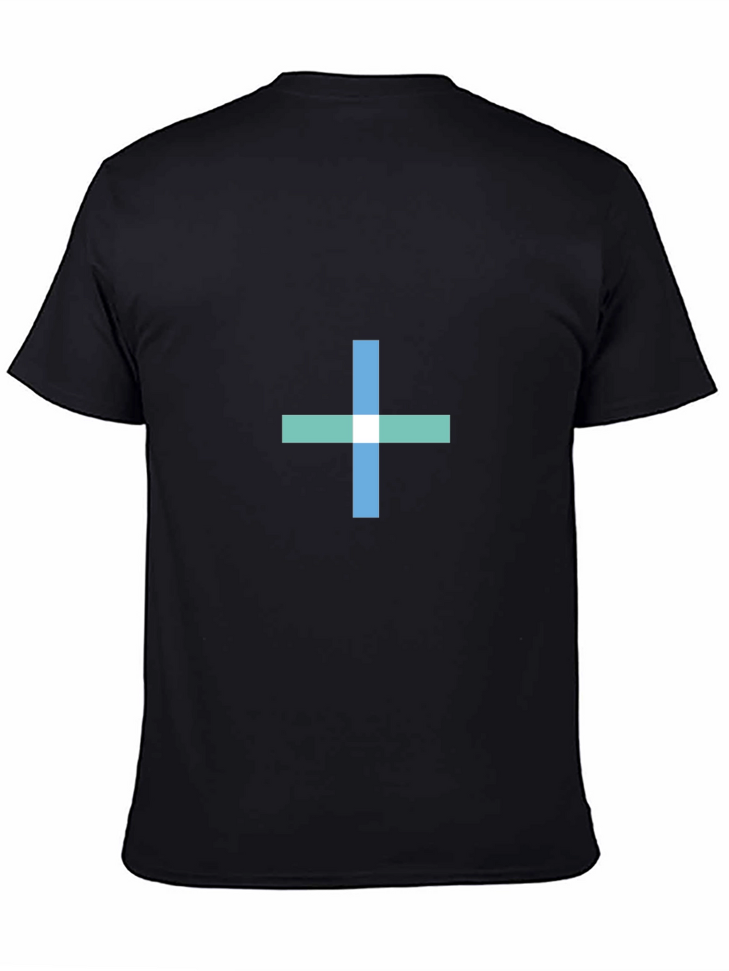 Black T-Shirt with Geometric Cross Design