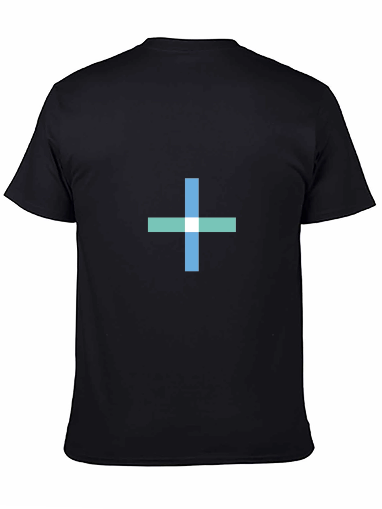 Black T-Shirt with Geometric Cross Design