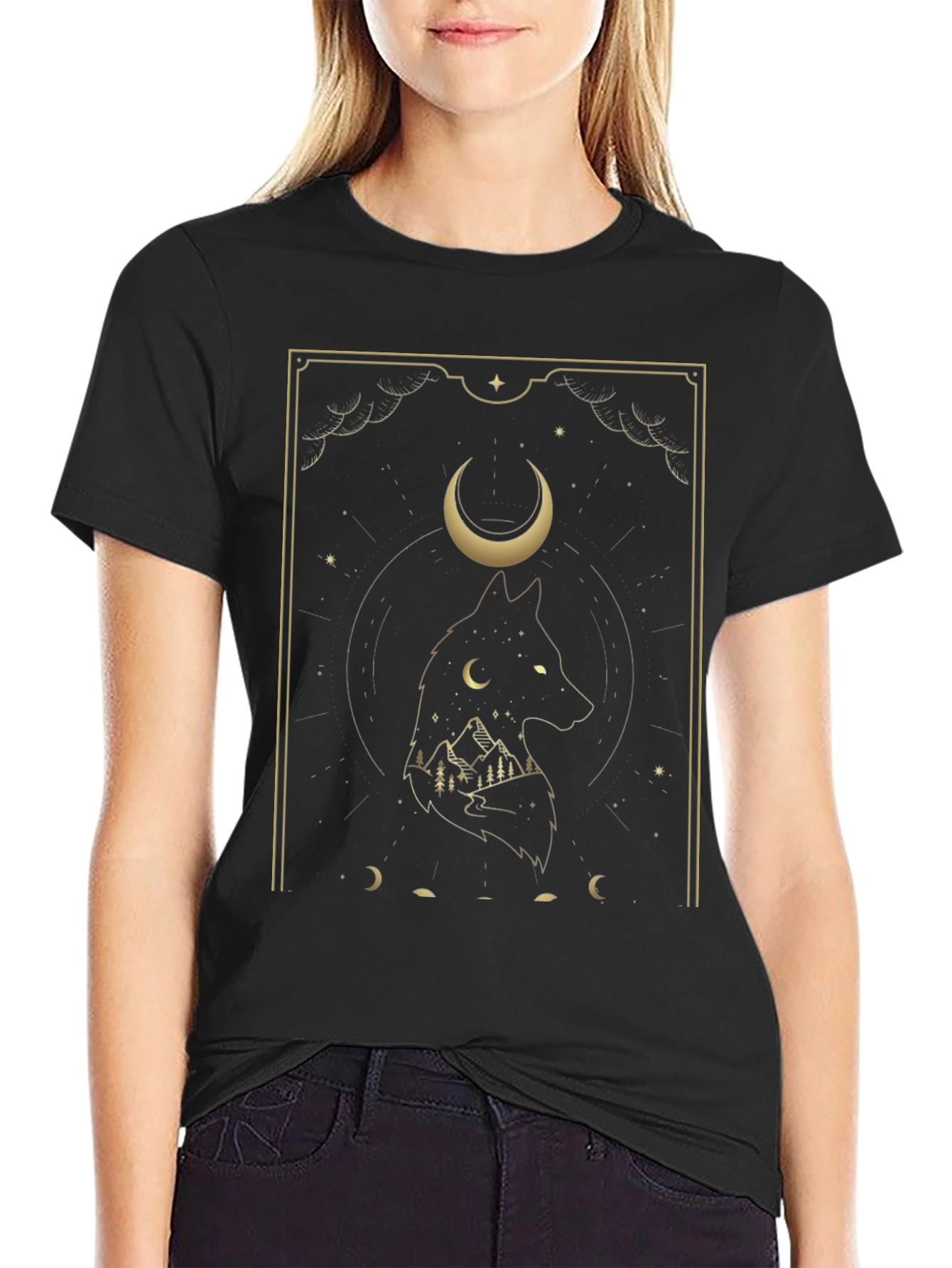 Wolf Moon Graphic Tee - Black T-Shirt