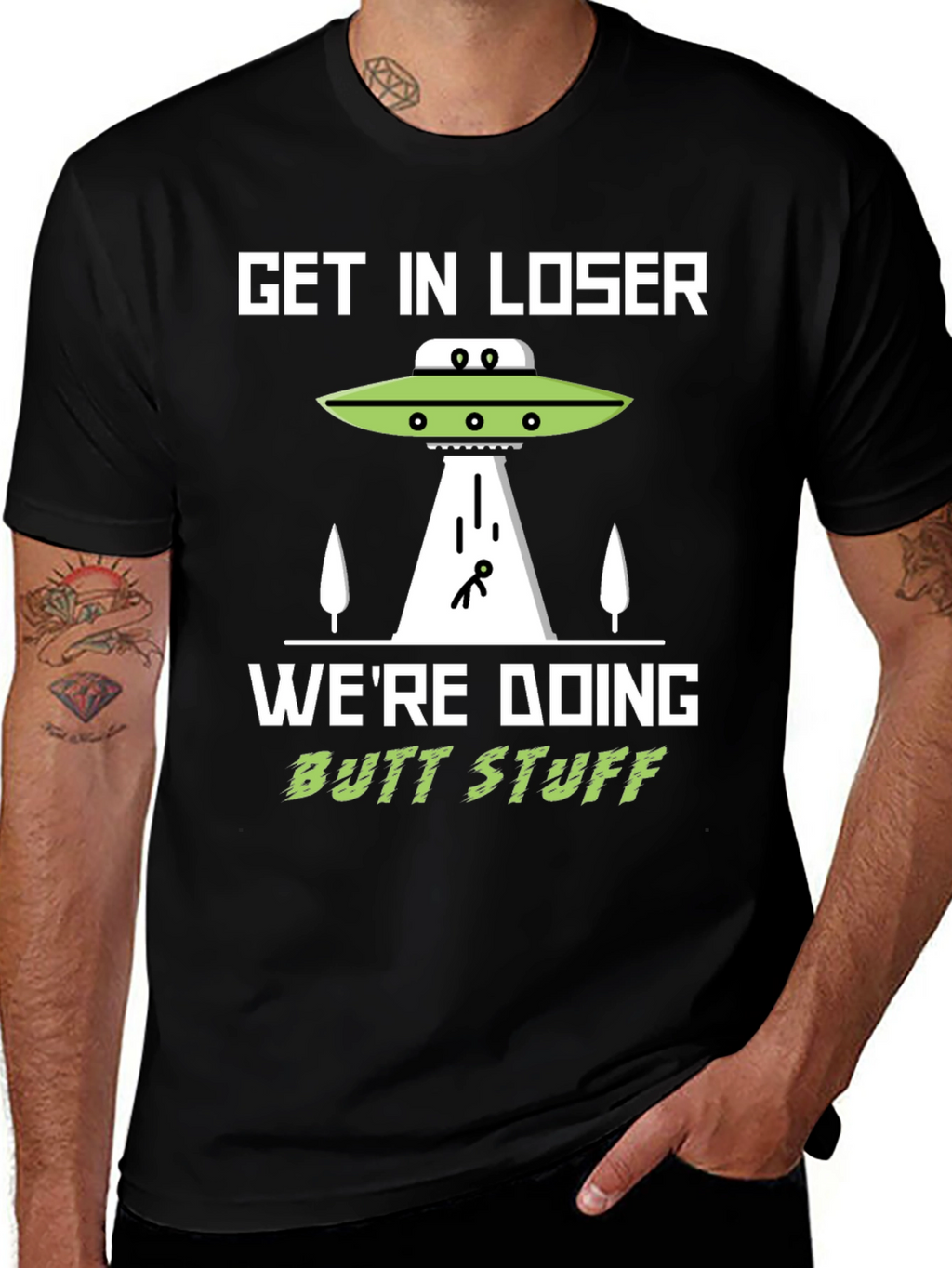Get In Loser Alien Abduction T-Shirt