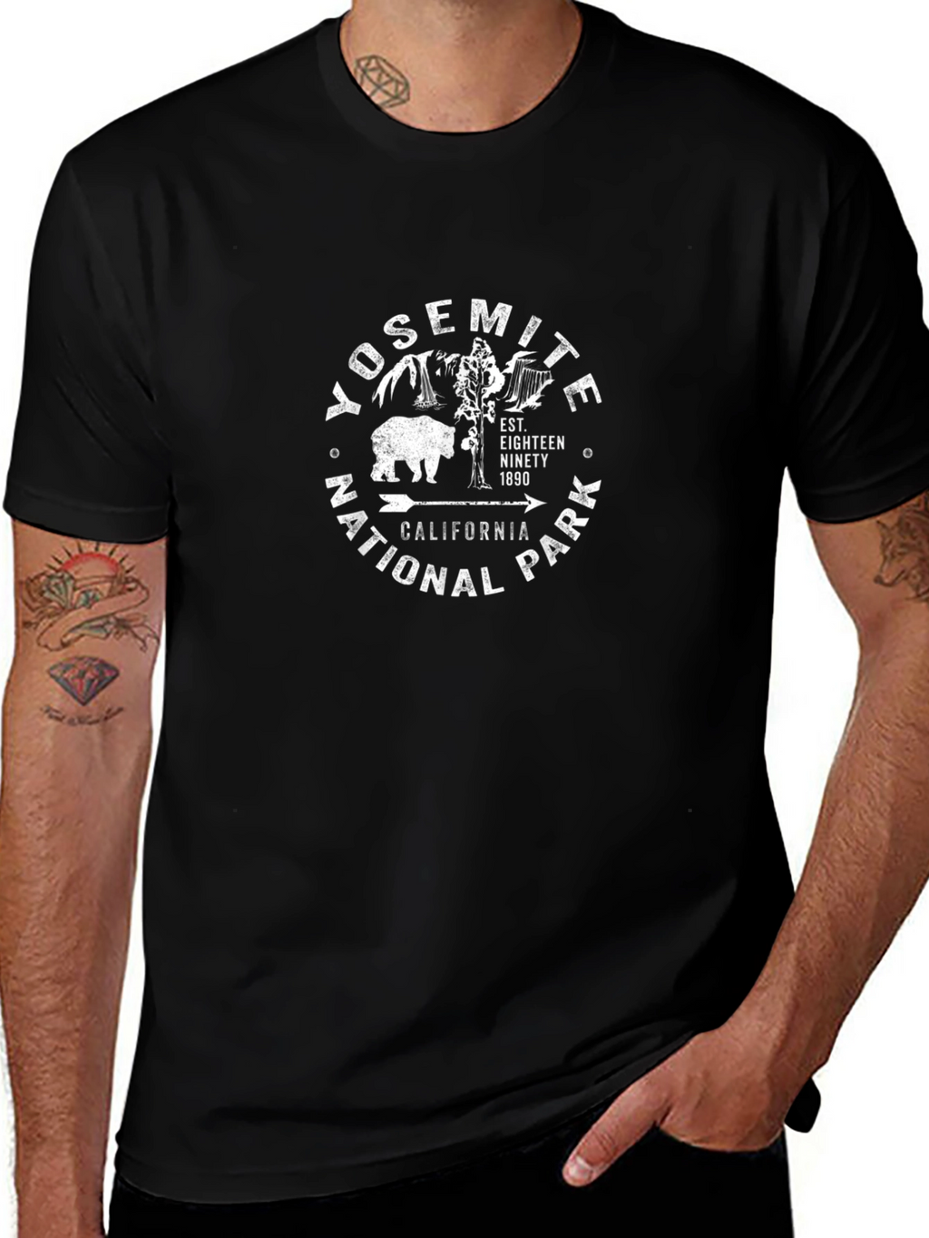 Yosemite National Park Black Graphic Tee