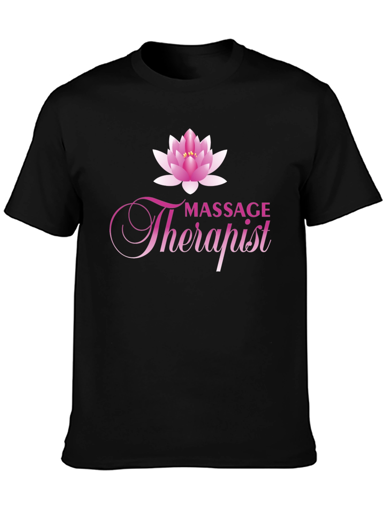 Massage Therapist T-Shirt with Lotus Flower Graphic