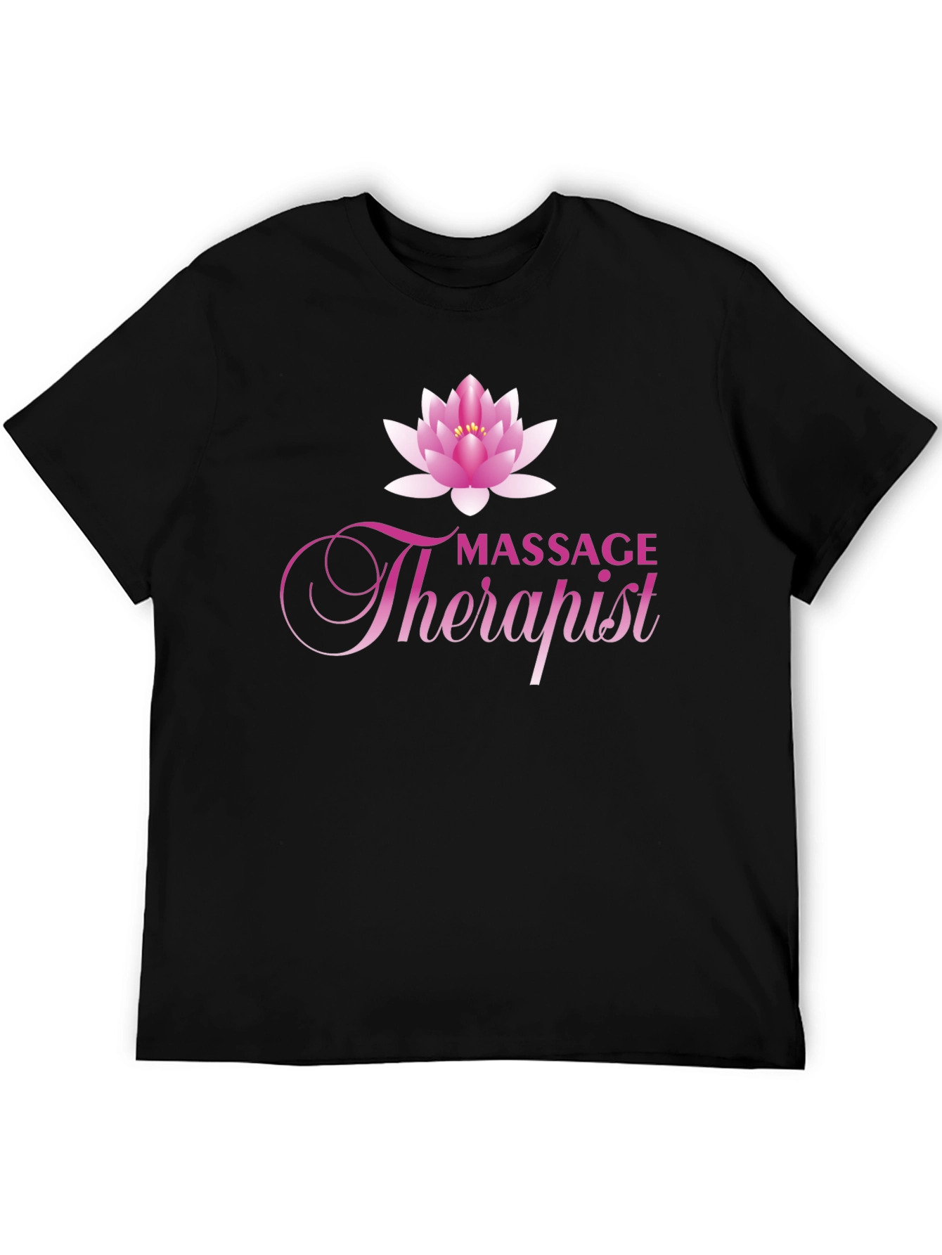 Massage Therapist T-Shirt with Lotus Flower Graphic
