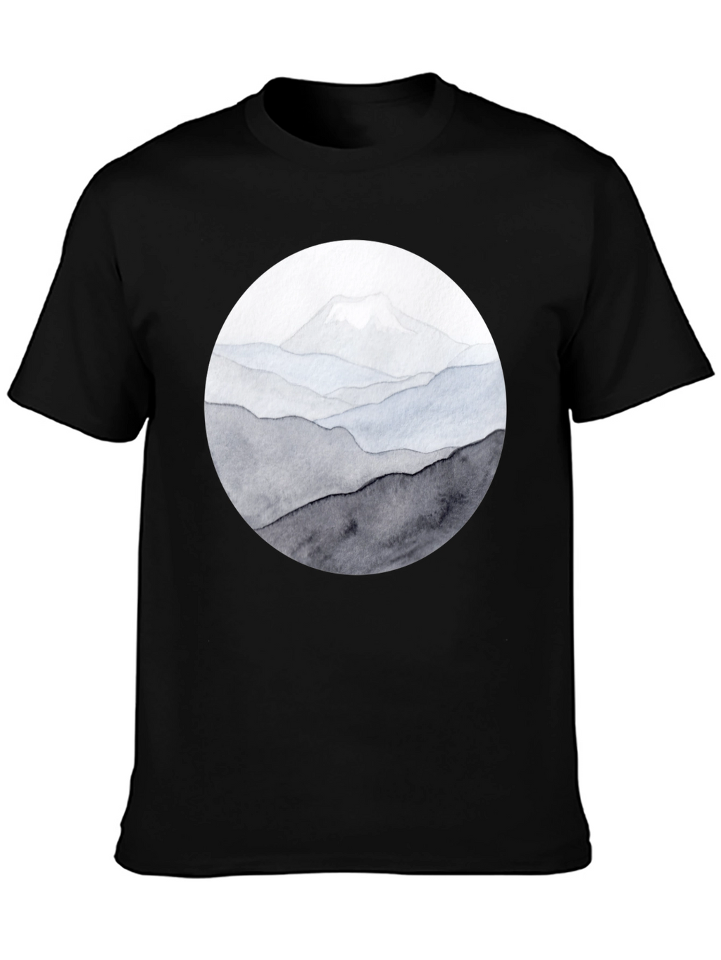 Mountain Range Graphic Tee - Black Casual Shirt